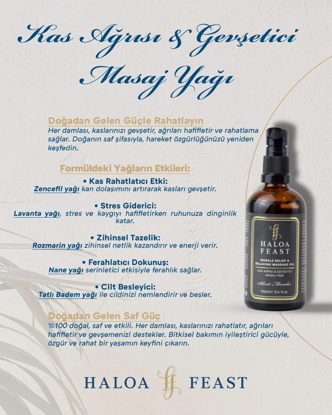Kas Ağrısı & Gevşetici Masaj Yağı 100 ml - Görsel 2